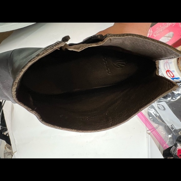 Coclico Brown Leather Open Toe Heeled Ankle Boots - Picture 7 of 8